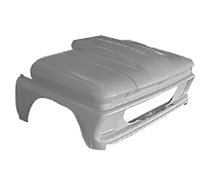 62-66-Cowl-Induction4-8.png 1962-1966 Chevy Chevrolet Truck C10 Fiberglass One Piece Pre Split Tilt Front End 4" Cowl Induction Hood Style. Also fits 1963 1964 1965 (Heavy Duty) - Image 1