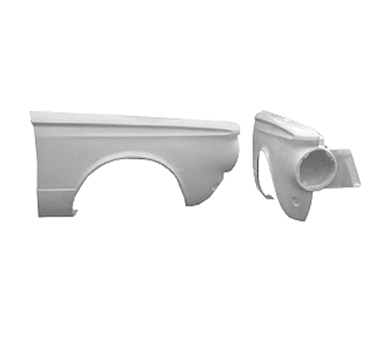 64-65-Barracuda-Front-Fende-1-6.png 1965 Plymouth Valiant Fiberglass Front Fenders, Right And left pair, (Fits 1963-1964 But Swag In Body Line Is Different) Bolt-On (Race Weight) - Image 1