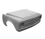 1967-1968 Chevy Chevrolet/GMC Truck C10 Fiberglass One Piece Pre Split Tilt Front End w/ Grill Roll Pan (Heavy Duty)