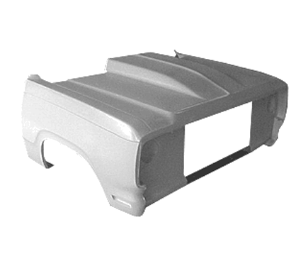 72-80-Dodge-Tilt-Front-End-7.png 1972-1980 Dodge Truck Fiberglass One Piece Front End 3.5" Cowl Induction Hood Style. Also fits 1973 1974 1975 1976 1977 1978 1979 (Race Weight) - Image 1