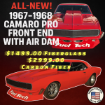 1967-1968 Camaro Fiberglass Pro Front End with front Air Dam (NO BUMPER) (Race Weight)